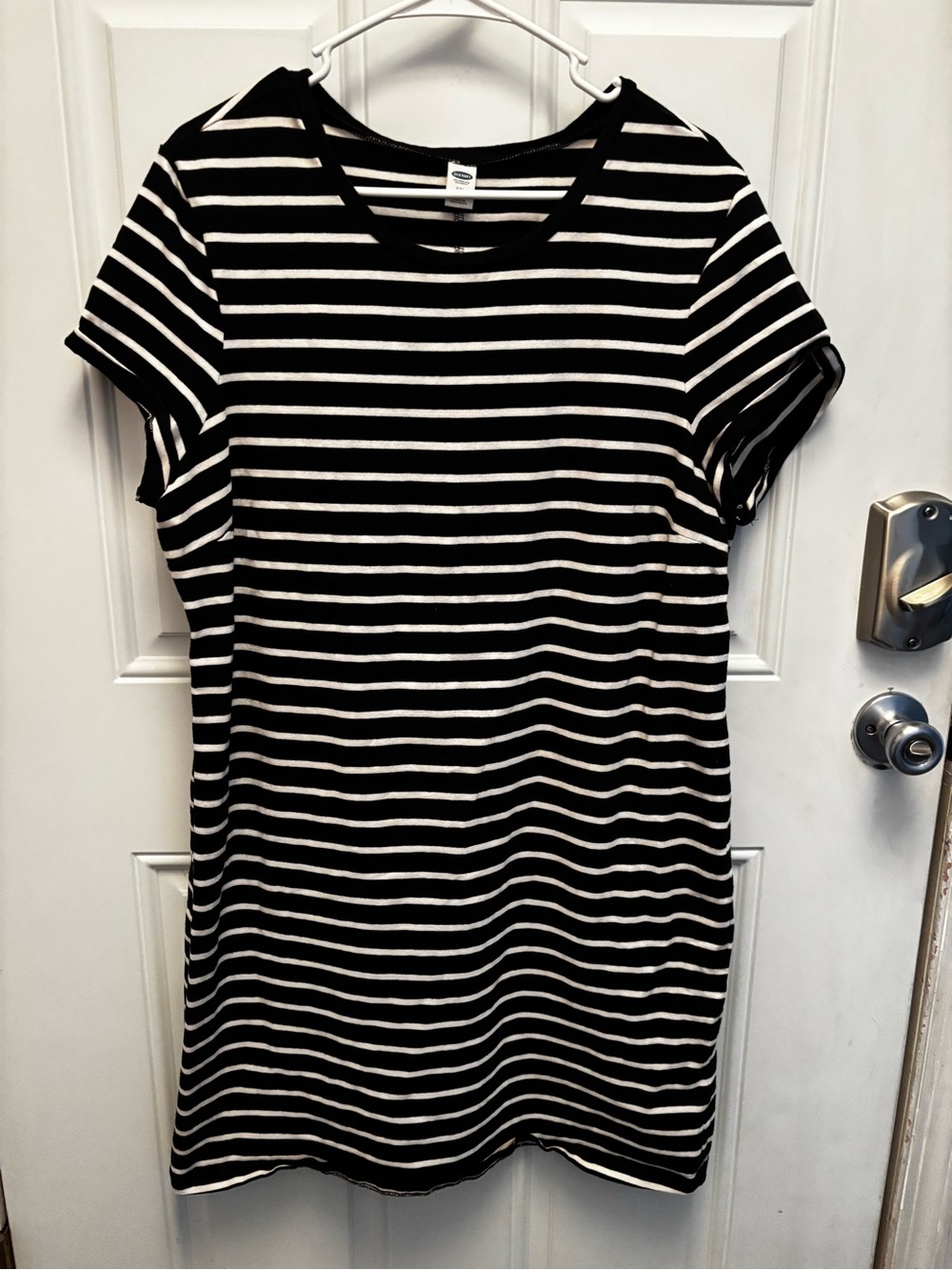 Old Navy Black and White Striped Mini Dress